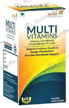 Allen Nutraceutical Multi Vitamins with Minerals - For Immunity, Energy Metabolism & Nutritional Support - Tablet 60 Tablet