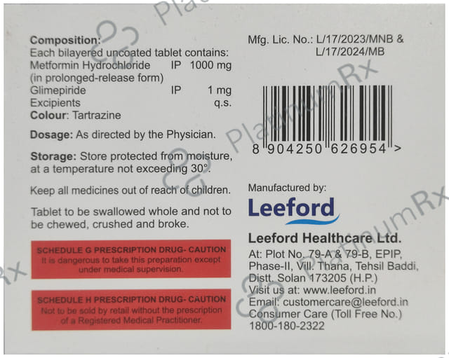 Debistal M Forte 1mg/1000mg Tablet PR