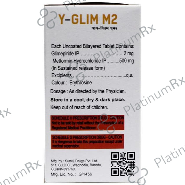 Y Glim M 2mg/500mg Tablet SR