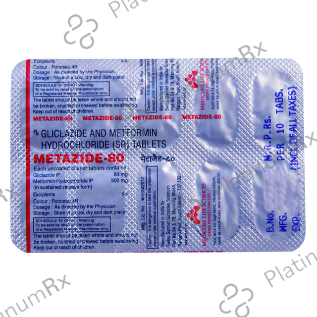Metazide 80mg/500mg Tablet