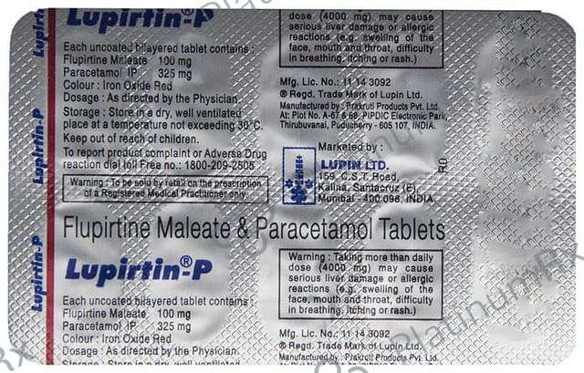 Lupirtin P 100/325mg Tablet 10s