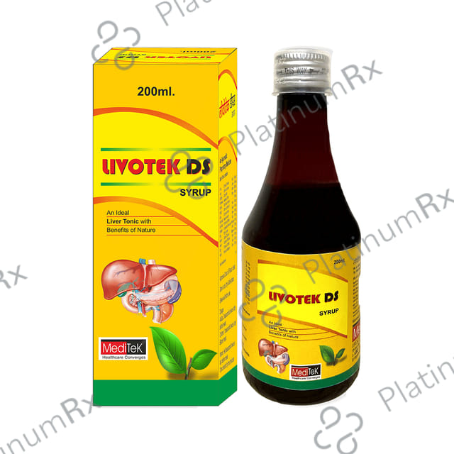 Meditek Livotek DS Liver Tonic Syrup for Indigestion (200ml Each) 1 Bottle