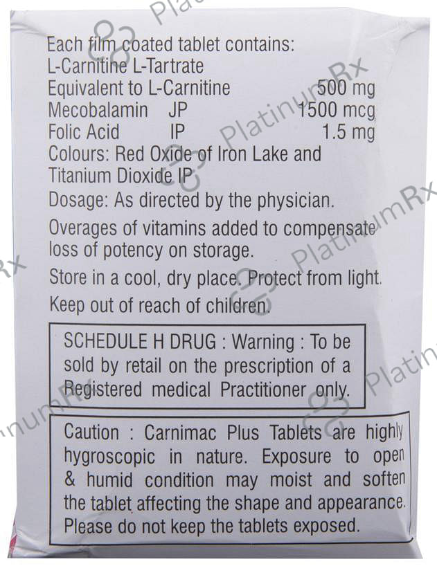 Carnimac Plus 500/1500/1500mg Tablet 10s