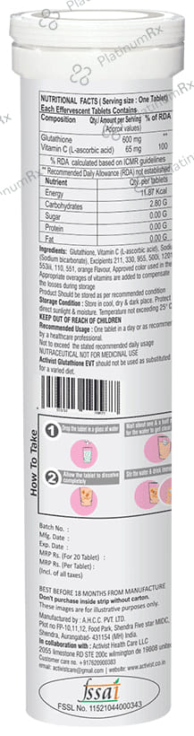 Activist Glutathione Effervescent Tablet 20s