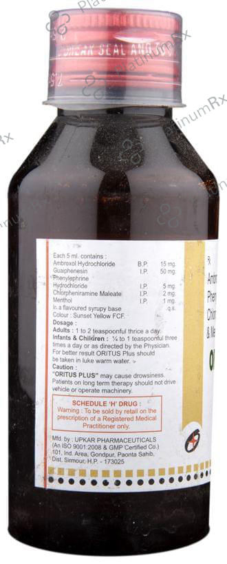 Oritus Plus Cough Syrup 100ml