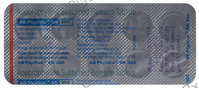 AB Phylline SR 200mg Tablet 10s