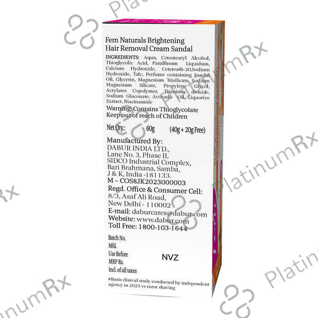 Fem Hair Removal Cream Rose 60gm
