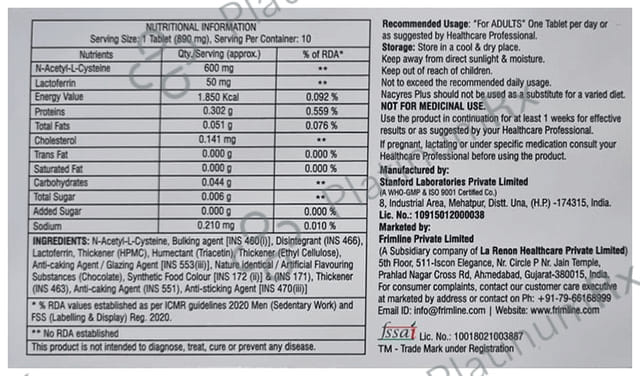 Nacyres Plus 600/50mg Tablet 10s