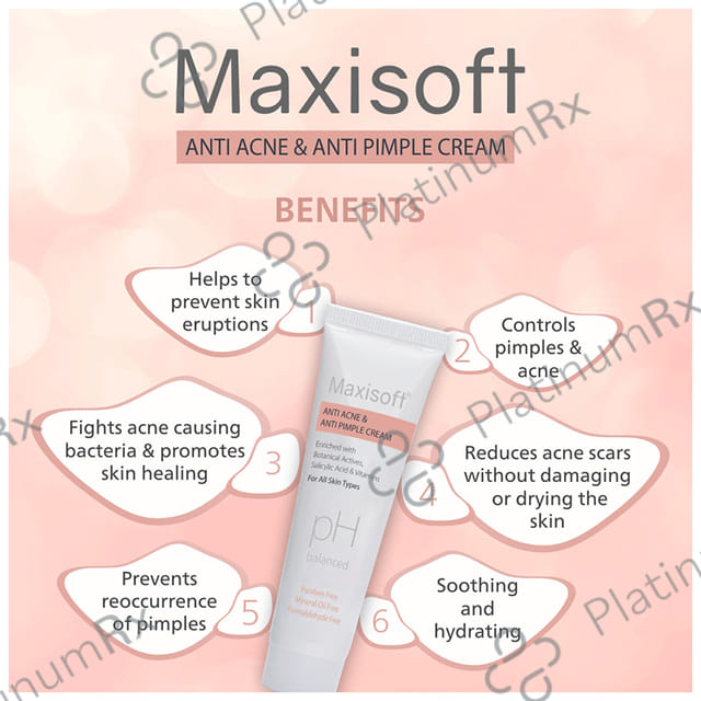 Maxisoft PH Balanced Anti Acne & Anti Pimple Cream (25gm Each) 4 Tubes