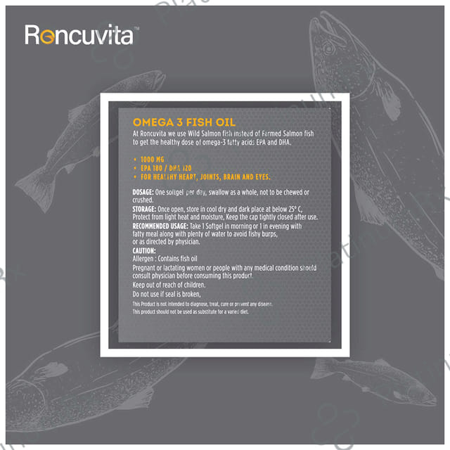 Roncuvita Salmon Fish Omega 3 Softgel 60s