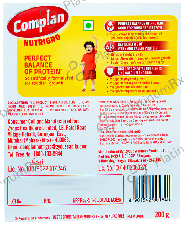 Nutrigro Complan Protein Badam Kheer Flavour Powder 200gm