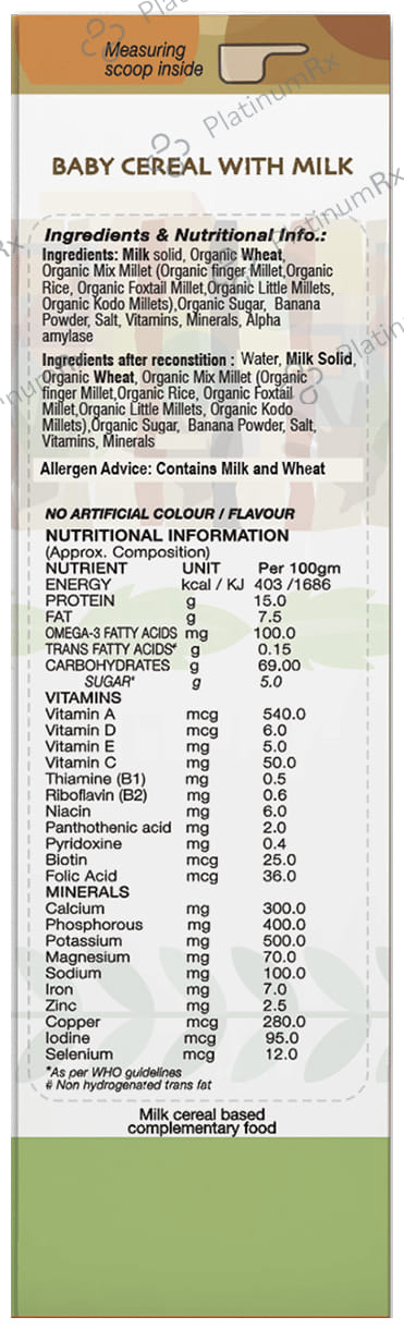 Pristine 1st Bites (10 Months - 24 Months) Stage-3 Baby Cereals with Milk - Millets