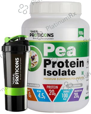 Saral Proticons Pea Protein Isolate Powder with Shaker Free Unflavored