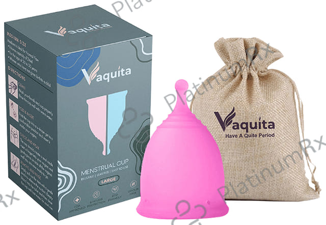 Vaquita Premium Menstrual Cup with Jute Pouch Large Pink
