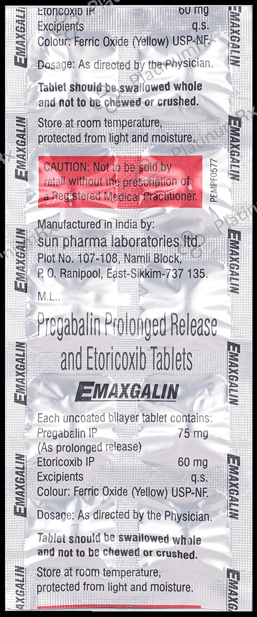 Emaxgalin 75mg/60mg Tablet