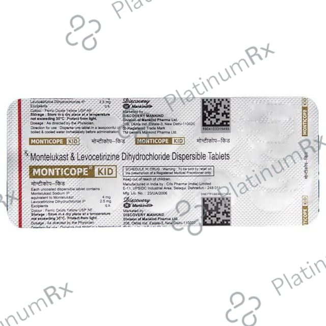 Monticope Kid 2.5/4mg Tablet 10s