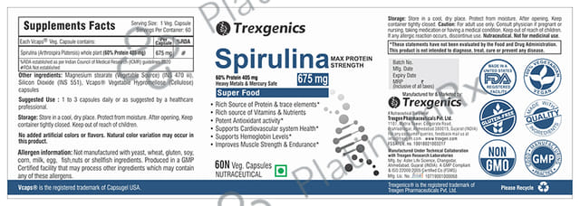 Trexgenics Spirulina Veg Capsule