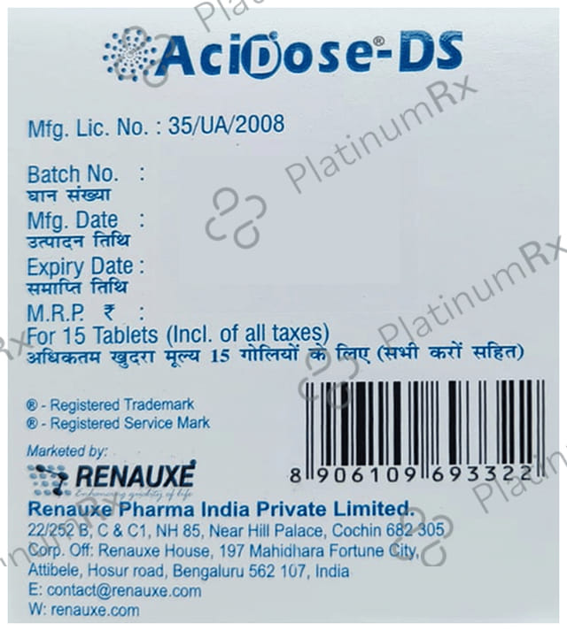 Acidose 1000mg Tablet 15s