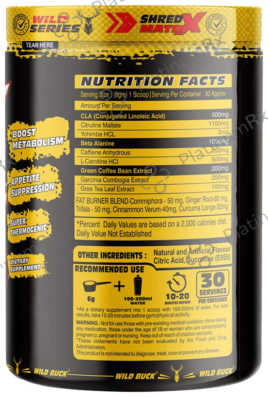 Wild Buck Shred Matrix Fat Loss Powder Cola