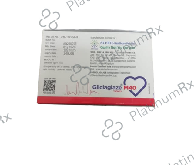 Gliclaglaze M 40/500mg Tablet 15s