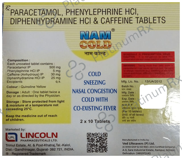 Nam Cold Tablet 30/25/500/5