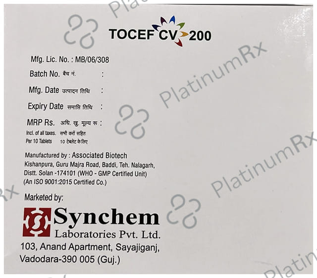 Tocef CV 200/125mg Tablet 10s