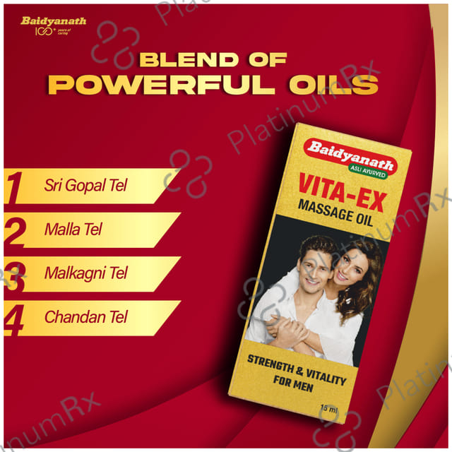 Baidyanath Vita EX Massage Oil - For Vigour & Vitality in Men