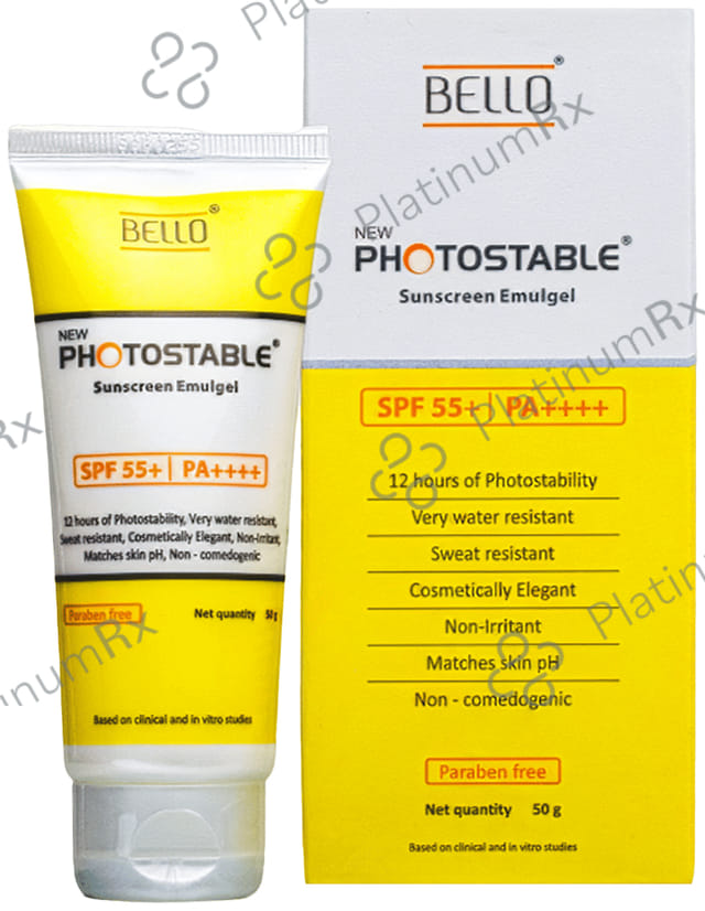 Bello New Photostable Sunscreen Emulgel SPF55 50gm