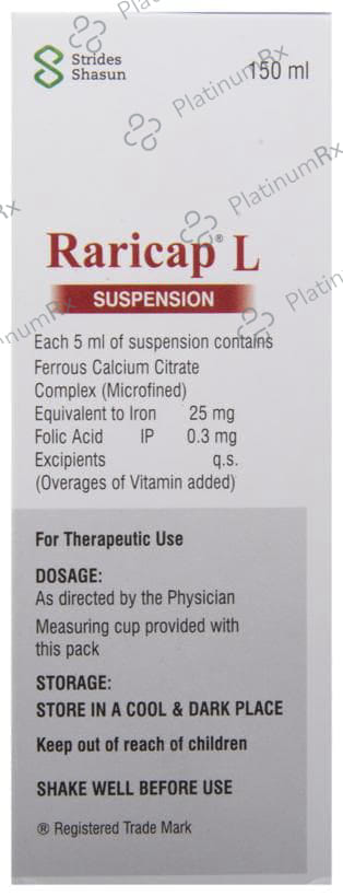Raricap L 25mg/300mcg Suspension 150ml