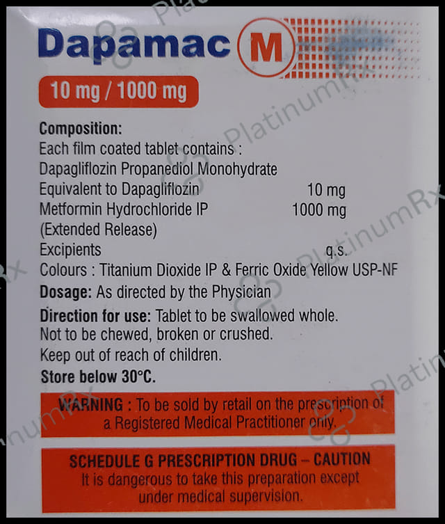 Dapamac M 10mg/1000mg Tablet ER