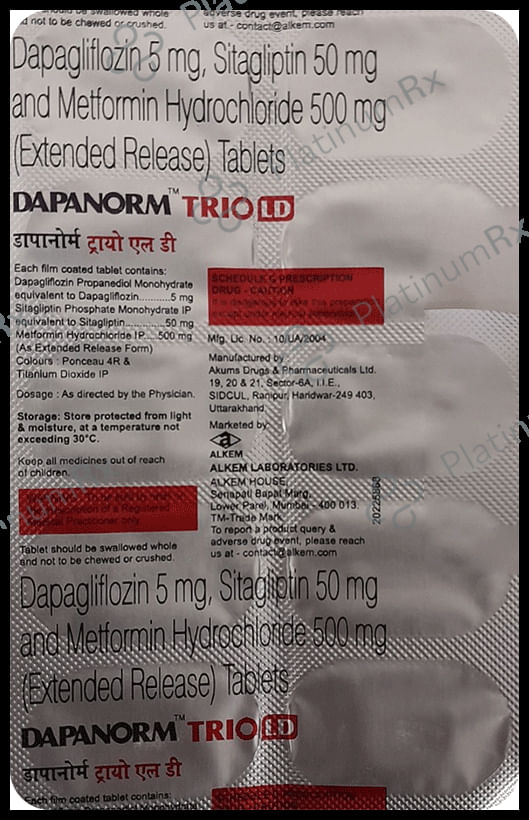 Dapanorm Trio LD 5/500/50mg Tablet 10s
