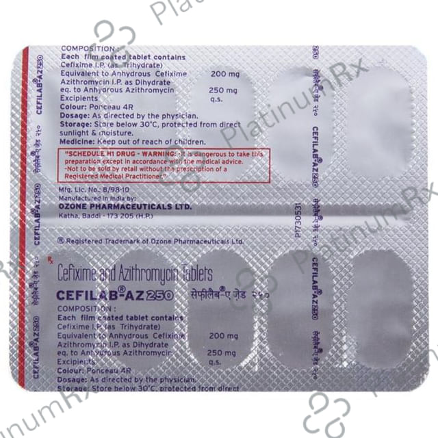 Cefilab AZ 250/250mg Tablet 10s