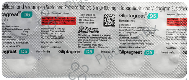 Gliptagreat D 5/100mg Tablet SR 10s
