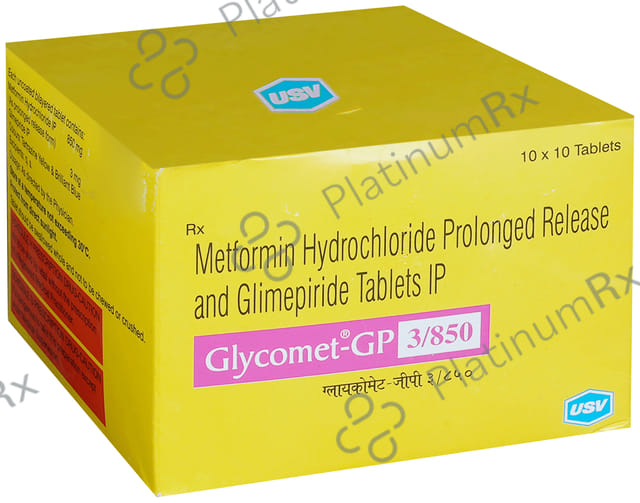 Glycomet GP 3/850mg Tablet PR 10s