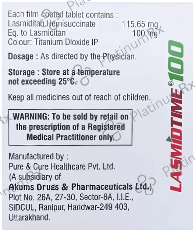 Lasmidtime 100mg Tablet 4s
