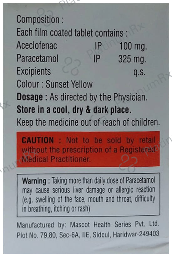 Aconix 100/325mg Plus Tablet 10s