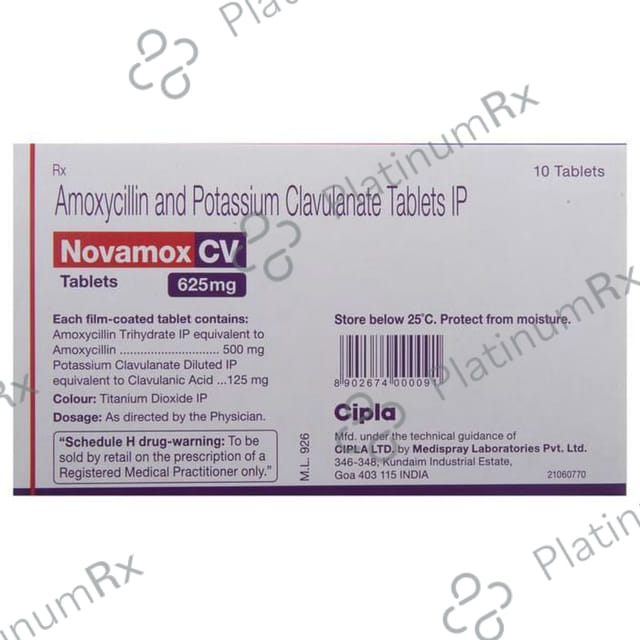 Novamox CV 625mg Tablet 10s