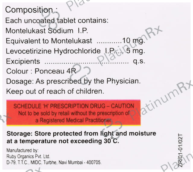 Rhinam 5/10mg M Tablet 10s
