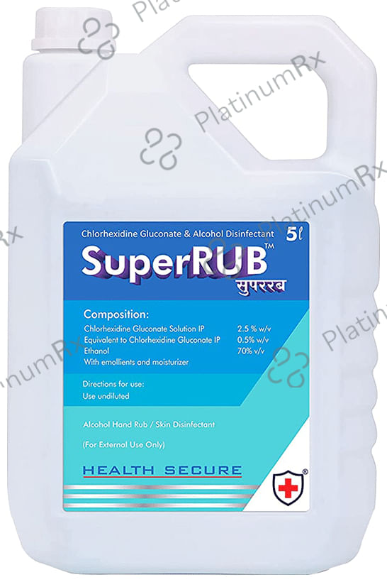 Super Rub Alcohol Hand Rub Sanitizer 5 Ltr