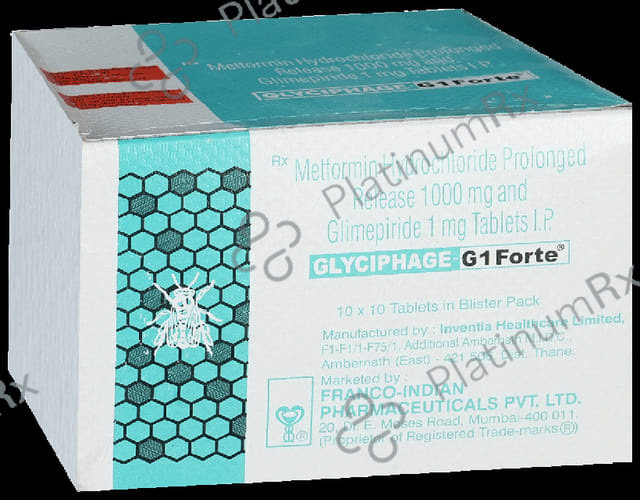 Glyciphage G 1/1000mg Tablet PR 10s
