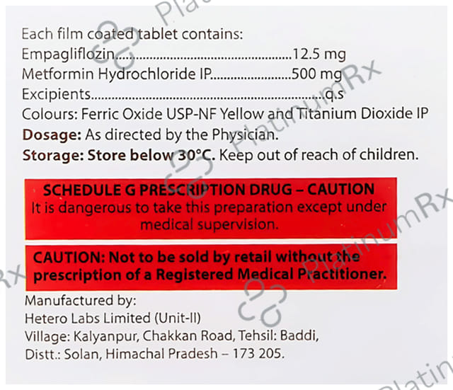 Empatech Met 12.5/500mg Tablet 10s