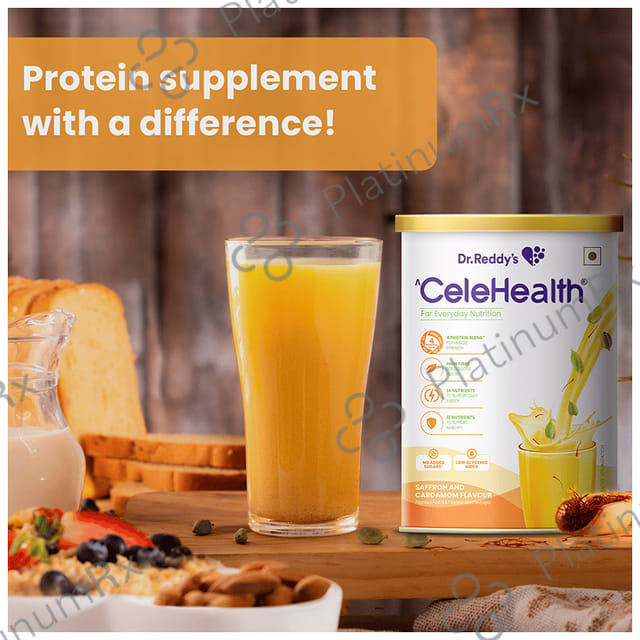 Dr Reddy's CeleHealth Nutritional Drink Low Glycemic Index, No Added Sugars Saffron and Cardamom