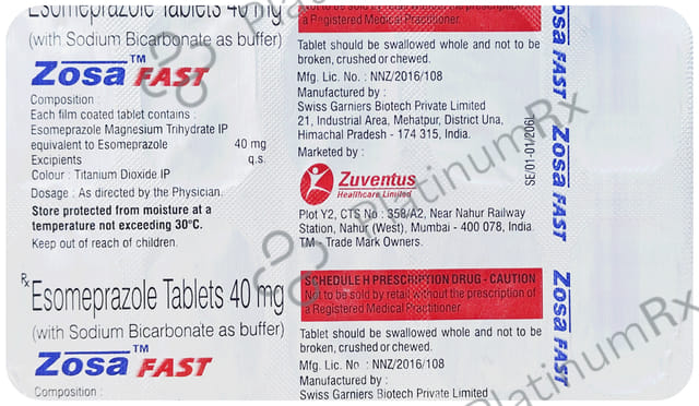 Zosa Fast 40mg Tablet 10s