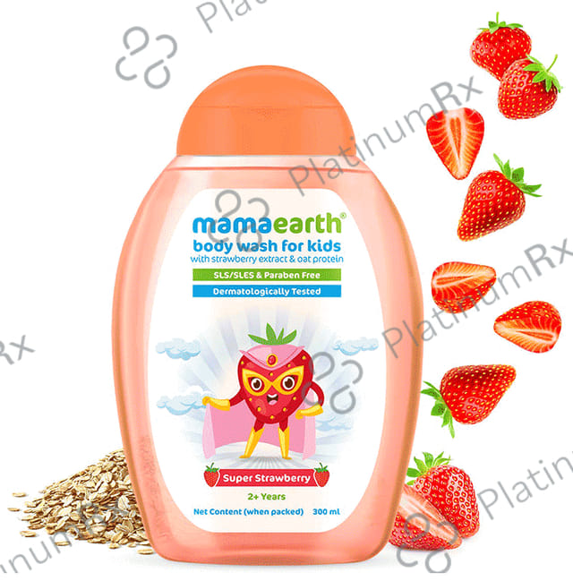 Mamaearth Body Wash for Kids with Strawberry Extract & Oat Protein