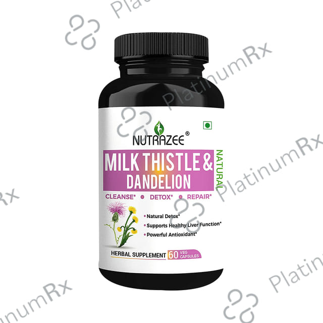 Nutrazee Natural Milk Thistle & Dandelion Veg Capsule for Liver Detox