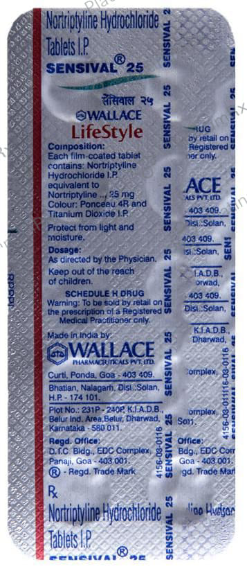 Sensival 25mg Tablet 10s