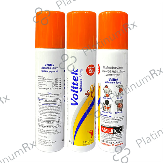 Volitek Advance Instant Pain Relief Spray (55gm Each) 1 Bottle