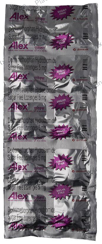 Alex Cough 5mg Sugar Free Lozenges 10s