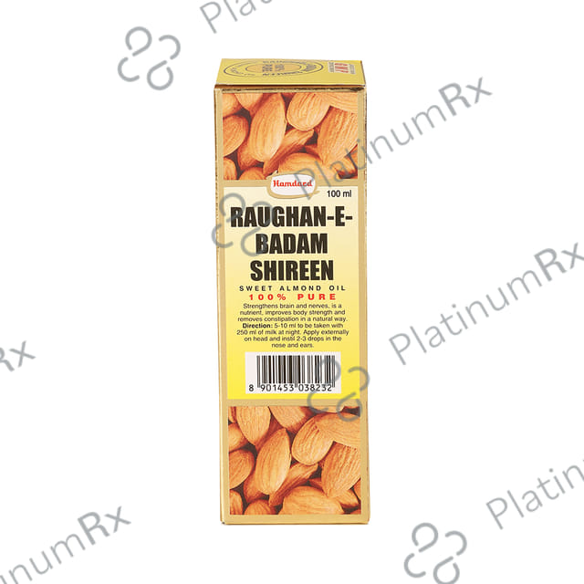 Hamdard Roghan Badam Shirin Pure Almond Oil - Eases Constipation & Supports Skin, Hair & Brain Health 100 ml