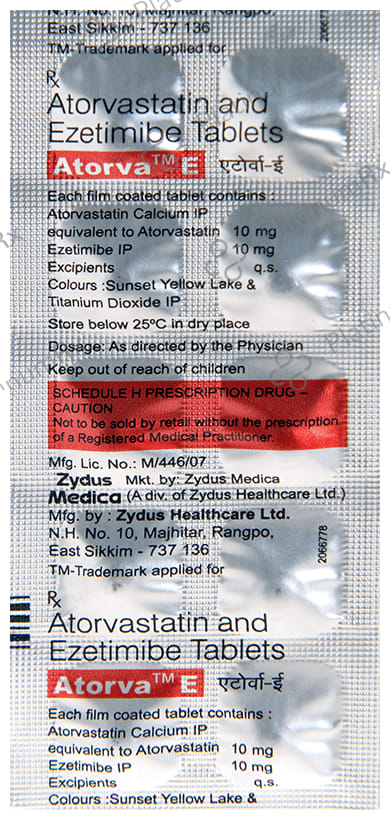 Atorva E 10/10mg Tablet 10s